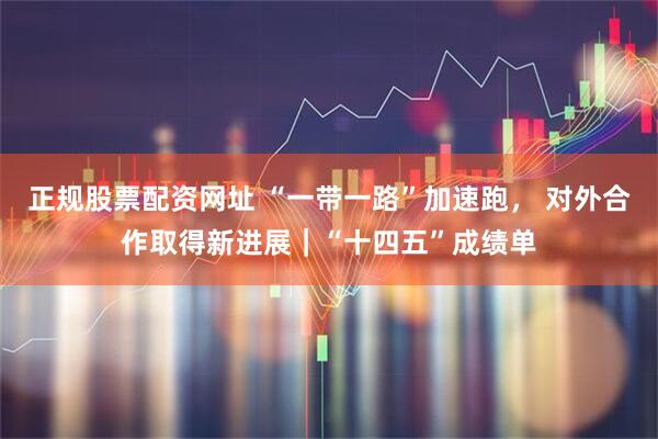 正规股票配资网址 “一带一路”加速跑， 对外合作取得新进展｜“十四五”成绩单